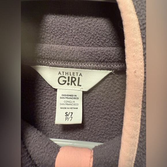 Athleta Cold Snap Pullover Sweatshirt Fleece Girls 6/7 Purple Mauve - Picture 3 of 4
